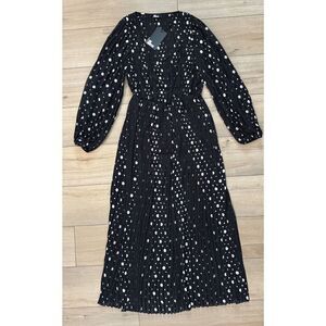 New Women’s Black White Polka Dot The Kooples Paris Dress Size 1 S Small